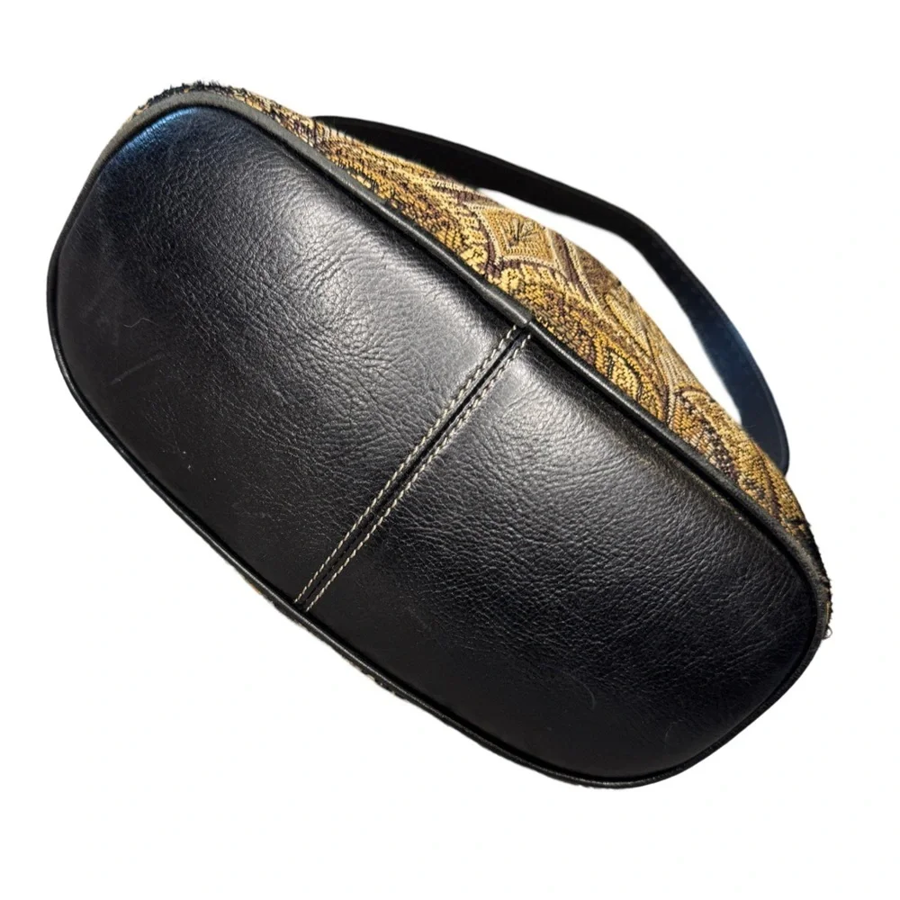 Fossil Gold and Brown Paisley Shoulder Bag